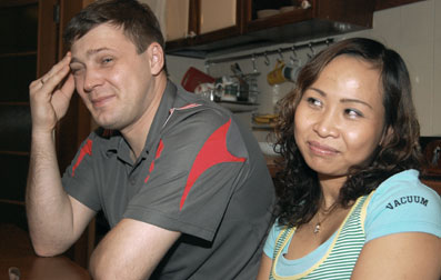 Саша Торенко и Чук Нгуен на домашней кухне
